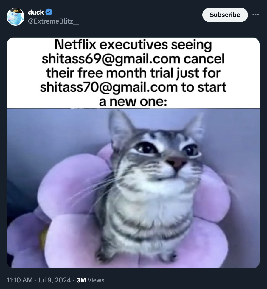 do you think they asked him to pose like this or he just did that - duck Subscribe Netflix executives seeing shitass69.com cancel their free month trial just for shitass70.com to start a new one 3M Views